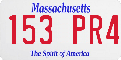 MA license plate 153PR4