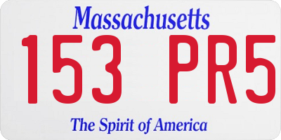 MA license plate 153PR5