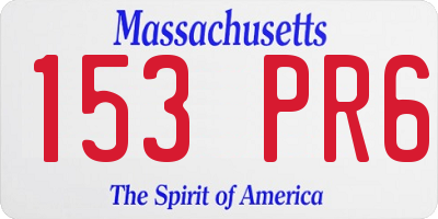 MA license plate 153PR6