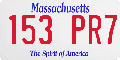 MA license plate 153PR7