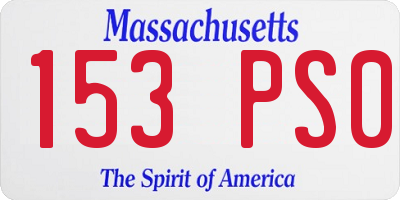 MA license plate 153PS0