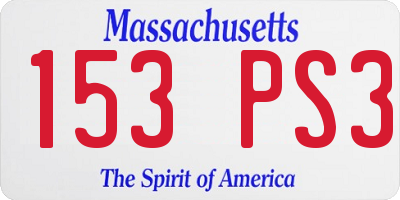 MA license plate 153PS3