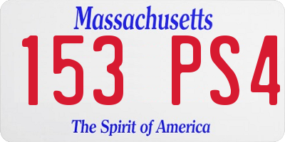 MA license plate 153PS4