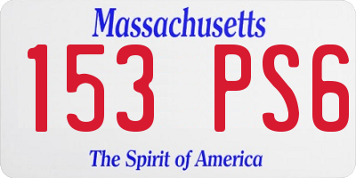 MA license plate 153PS6