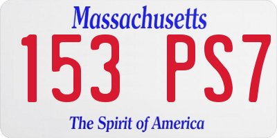 MA license plate 153PS7