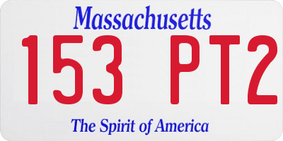 MA license plate 153PT2