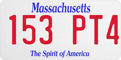MA license plate 153PT4
