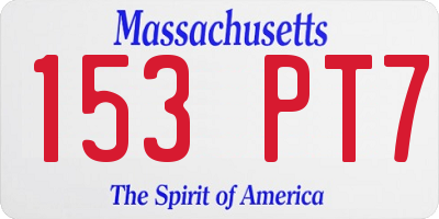 MA license plate 153PT7