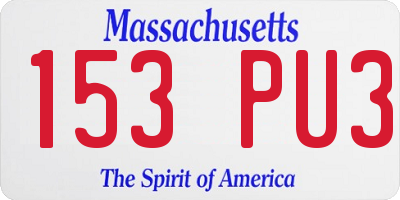 MA license plate 153PU3