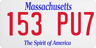 MA license plate 153PU7