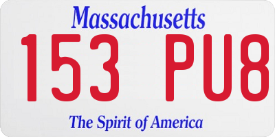 MA license plate 153PU8