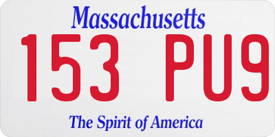 MA license plate 153PU9