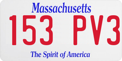 MA license plate 153PV3