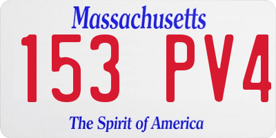 MA license plate 153PV4