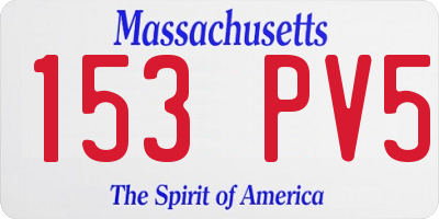 MA license plate 153PV5