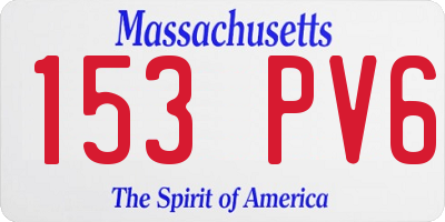 MA license plate 153PV6