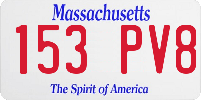 MA license plate 153PV8