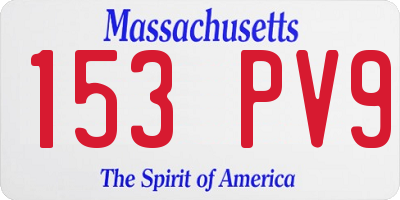 MA license plate 153PV9