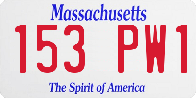 MA license plate 153PW1