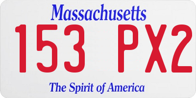 MA license plate 153PX2