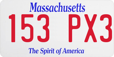 MA license plate 153PX3