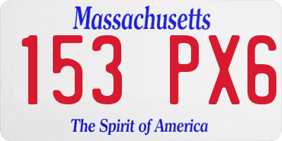 MA license plate 153PX6