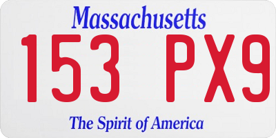 MA license plate 153PX9