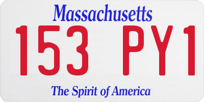 MA license plate 153PY1