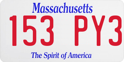 MA license plate 153PY3