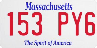 MA license plate 153PY6