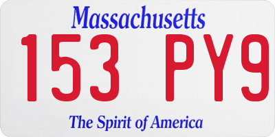 MA license plate 153PY9