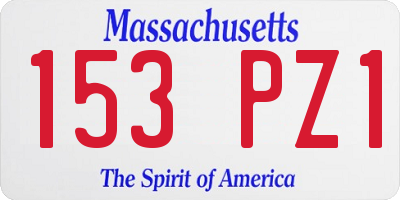 MA license plate 153PZ1