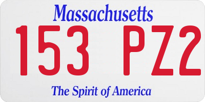 MA license plate 153PZ2