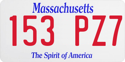 MA license plate 153PZ7