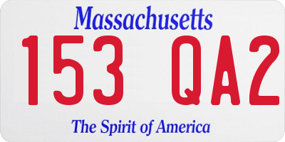 MA license plate 153QA2