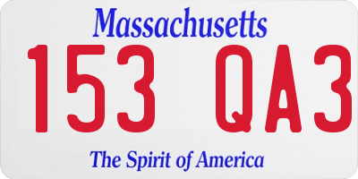 MA license plate 153QA3