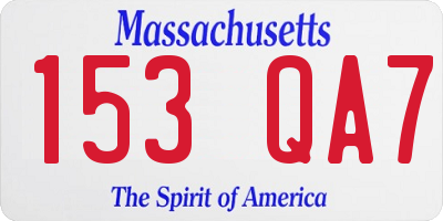 MA license plate 153QA7