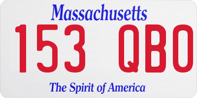 MA license plate 153QB0
