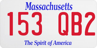 MA license plate 153QB2