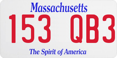 MA license plate 153QB3