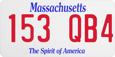 MA license plate 153QB4