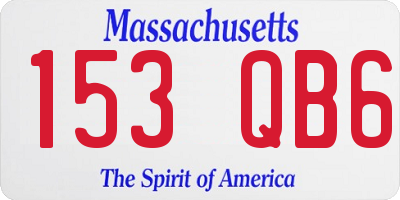 MA license plate 153QB6