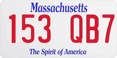 MA license plate 153QB7
