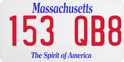 MA license plate 153QB8