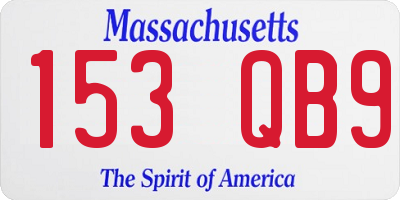 MA license plate 153QB9