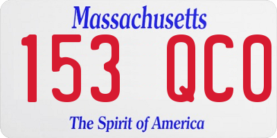 MA license plate 153QC0