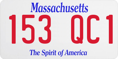 MA license plate 153QC1