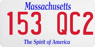 MA license plate 153QC2