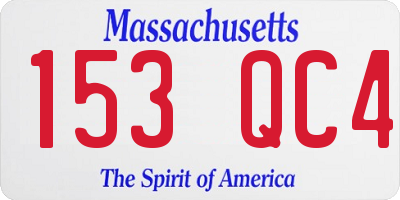 MA license plate 153QC4