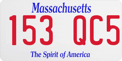 MA license plate 153QC5